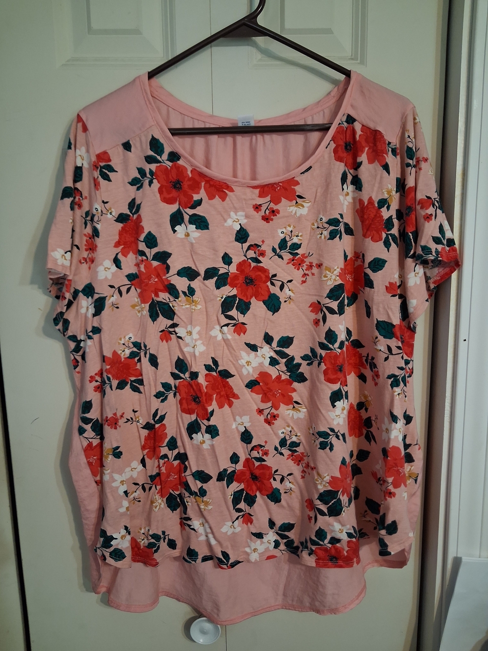 Old Navy Pink Scoop Neck Floral Tunic